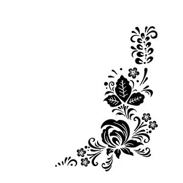 Ethnic painting elements, boho flowers, vintage, vector illustration Stock Illustration