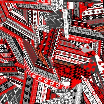 Ethnic patchwork background Stock Illustration