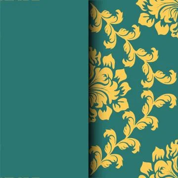 Ethnic pattern. Abstract greeting card, background with flowers and decorativ Stock Illustration