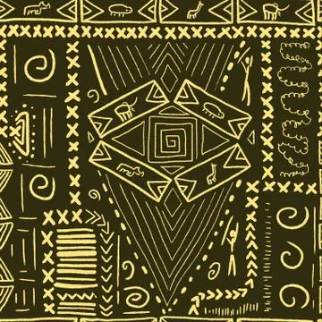 Ethnic pattern - African style seamless texture vector. Stock Illustration