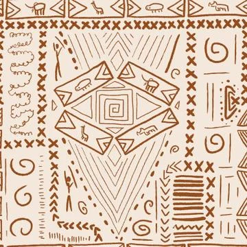 Ethnic pattern - African style seamless texture vector. Stock Illustration
