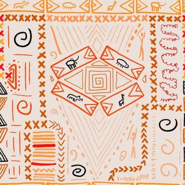 Ethnic pattern - African style seamless texture vector. Stock Illustration