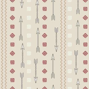 Ethnic pattern with arrows Stock Illustration