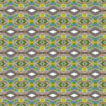 Ethnic pattern. Boho seamless print. Watercolour green paper. Stock Illustration