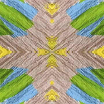 Ethnic pattern. Boho seamless print. Watercolour brown paper. Stock Illustration