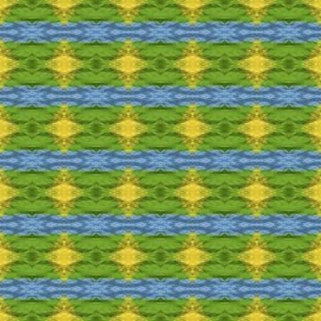 Ethnic pattern. Boho seamless print. Watercolour green paper. Stock Illustration