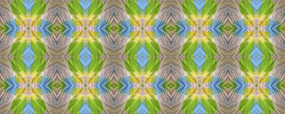 Ethnic pattern. Boho seamless print. Watercolour green paper. Illustrazione stock