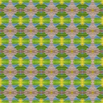 Ethnic pattern. Boho seamless print. Watercolour green paper. Stock Illustration