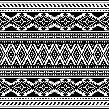 Ethnic pattern design of seamless Navajo tribe. Native American illustration. Illustrazione stock