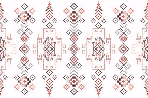 Ethnic Pattern. Ethnic India Bhandhani seamless pattern for embroidery, tex.. Stock Illustration