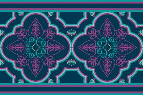 Ethnic Pattern. Ethnic India Bhandhani seamless pattern for embroidery, tex.. Stock Illustration