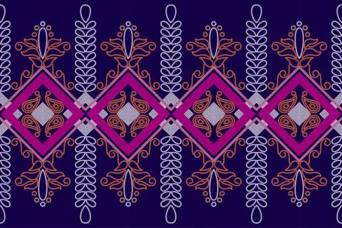 Ethnic Pattern. Ethnic India Bhandhani seamless pattern for embroidery, tex.. Stock Illustration