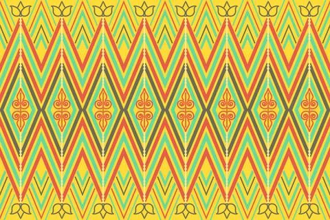 Ethnic Pattern. Ethnic India Bhandhani seamless pattern for embroidery, tex.. Stock Illustration