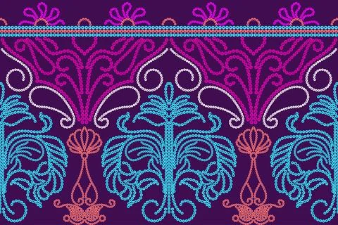Ethnic Pattern. Ethnic India Bhandhani seamless pattern for embroidery, tex.. Stock Illustration
