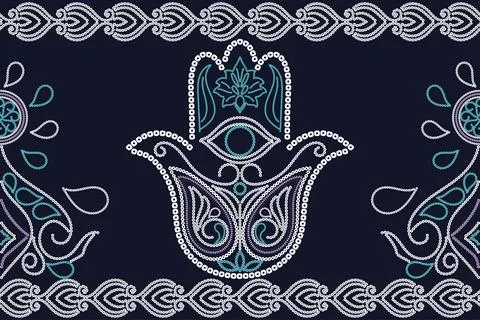 Ethnic Pattern. Ethnic India Bhandhani seamless pattern for embroidery, tex.. Stock Illustration