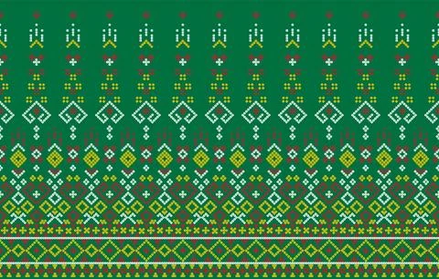 Ethnic Pattern. Ethnic India Bhandhani seamless pattern for embroidery, tex.. Stock Illustration