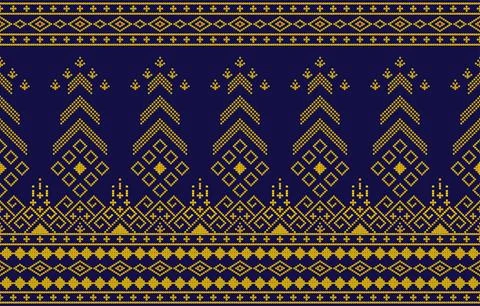 Ethnic Pattern. Ethnic India Bhandhani seamless pattern for embroidery, tex.. Stock Illustration