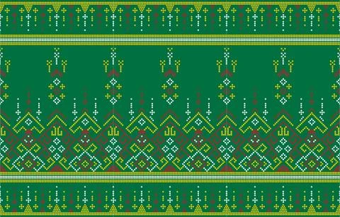 Ethnic Pattern. Ethnic India Bhandhani seamless pattern for embroidery, tex.. Stock Illustration