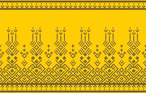 Ethnic Pattern. Ethnic India Bhandhani seamless pattern for embroidery, tex.. Stock Illustration