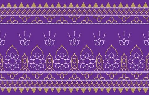 Ethnic Pattern. Ethnic India Bhandhani seamless pattern for embroidery, tex.. Stock Illustration