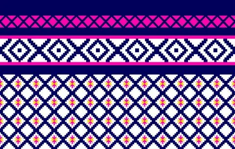 Ethnic Pattern. Ethnic India geometric pattern oriental style for tile and .. Stock Illustration
