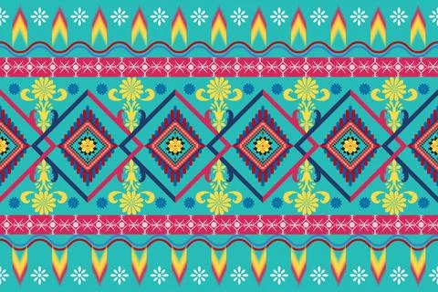 Ethnic Pattern. Ethnic India geometric pattern oriental style for tile and .. Stock Illustration