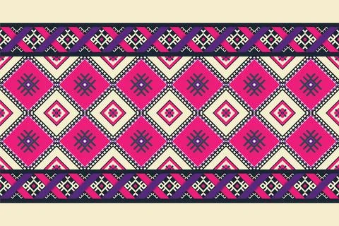 Ethnic Pattern. Ethnic India geometric pattern oriental style for tile and .. Illustrazione stock