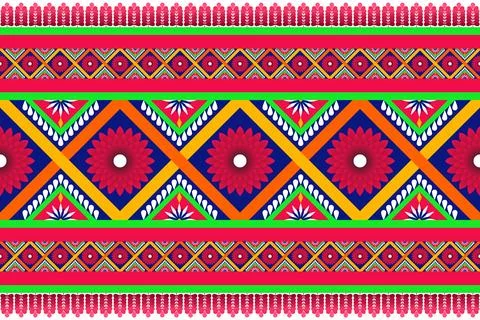 Ethnic Pattern. Ethnic India geometric pattern oriental style for tile and .. Stock Illustration