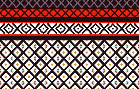 Ethnic Pattern. Ethnic India geometric pattern oriental style for tile and .. Stock Illustration