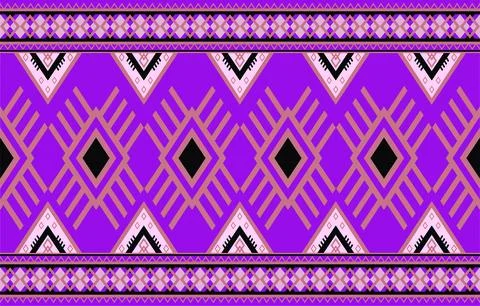Ethnic Pattern. Ethnic India geometric pattern oriental style for tile and .. Stock Illustration
