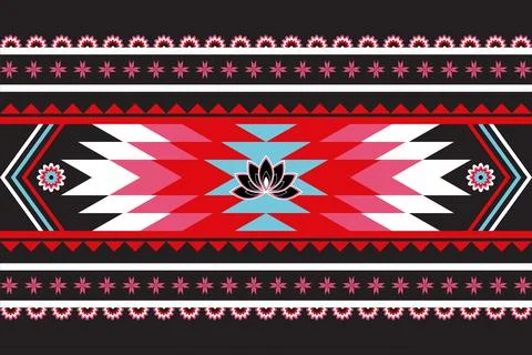 Ethnic Pattern. Ethnic India geometric pattern oriental style for tile and .. Stock Illustration
