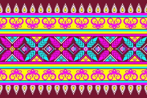 Ethnic Pattern. Ethnic India geometric pattern oriental style for tile and .. Stock Illustration