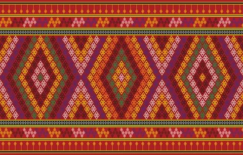 Ethnic Pattern. Ethnic India geometric pattern oriental style for tile and .. Stock Illustration