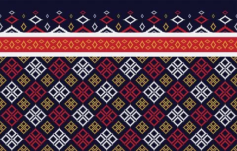 Ethnic Pattern. Ethnic India geometric pattern oriental style for tile and .. Stock Illustration