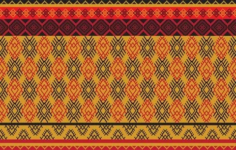 Ethnic Pattern. Ethnic India geometric pattern oriental style for tile and .. Stock Illustration