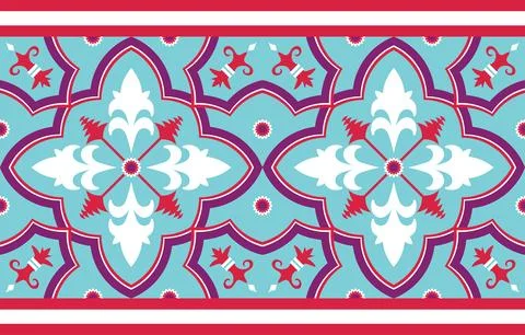 Ethnic Pattern. Ethnic India geometric pattern oriental style for tile and .. Stock Illustration