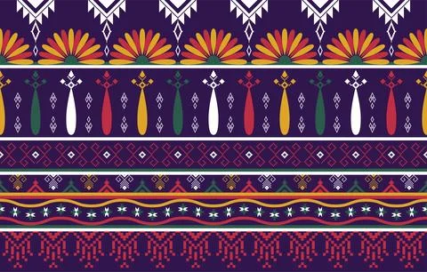 Ethnic Pattern. Ethnic India geometric pattern oriental style for tile and .. Stock Illustration