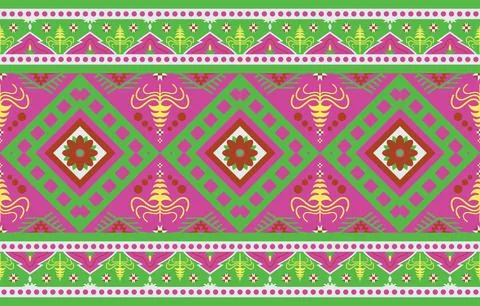 Ethnic Pattern. Ethnic India geometric pattern oriental style for tile and .. Stock Illustration