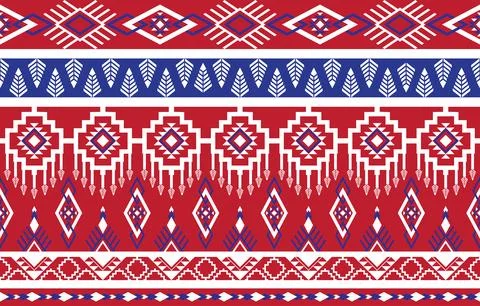 Ethnic Pattern. Ethnic India geometric pattern oriental style for tile and .. Stock Illustration