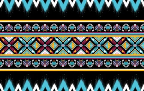 Ethnic Pattern. Ethnic India geometric pattern oriental style for tile and .. Stock Illustration