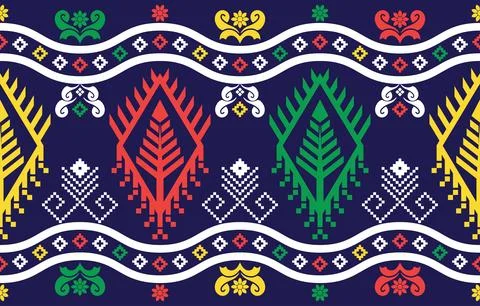 Ethnic Pattern. Ethnic India geometric pattern oriental style for tile and .. Stock Illustration