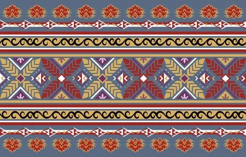 Ethnic Pattern. Ethnic India geometric pattern oriental style for tile and .. Stock Illustration