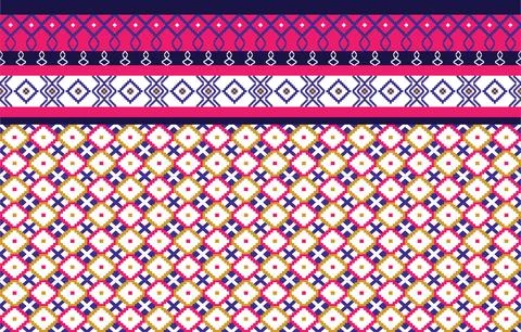 Ethnic Pattern. Ethnic India geometric pattern oriental style for tile and .. Stock Illustration
