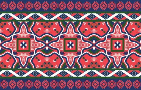 Ethnic Pattern. Ethnic India geometric pattern oriental style for tile and .. Stock Illustration
