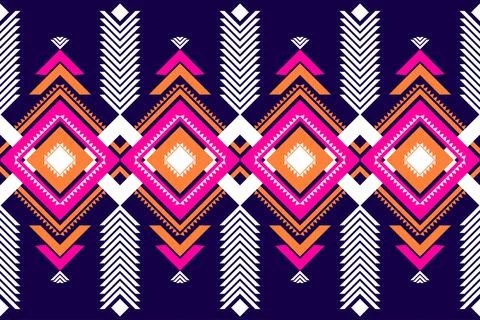 Ethnic Pattern. Ethnic India geometric pattern oriental style for tile and .. Stock Illustration