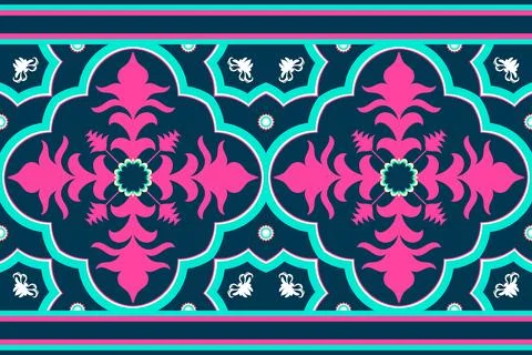 Ethnic Pattern. Ethnic India geometric pattern oriental style for tile and .. Stock Illustration