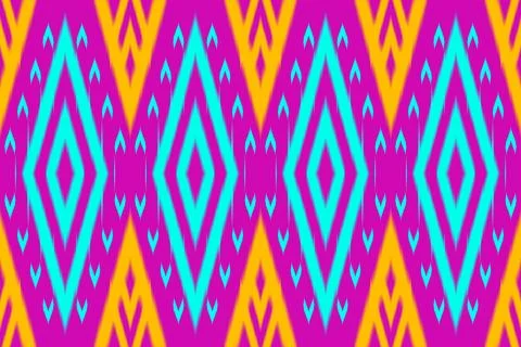 Ethnic Pattern. Ethnic India Ikat seamless pattern design. Indian tradition.. Stock Illustration