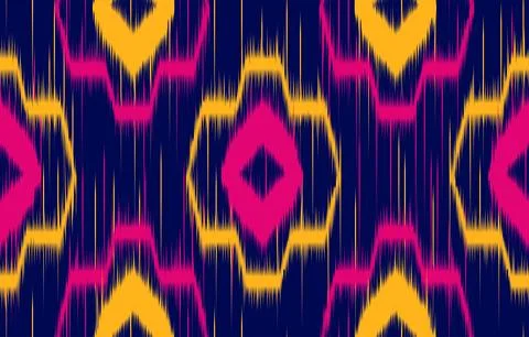 Ethnic Pattern. Ethnic India Ikat seamless pattern design. Indian tradition.. Stock Illustration