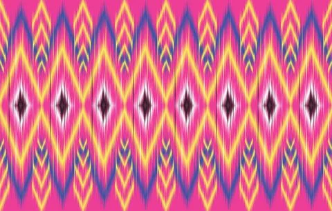 Ethnic Pattern. Ethnic India Ikat seamless pattern design. Indian tradition.. Stock Illustration