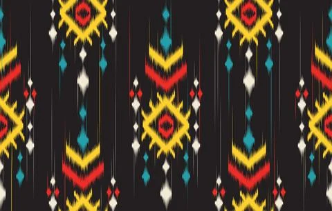 Ethnic Pattern. Ethnic India Ikat seamless pattern design. Indian tradition.. Stock Illustration